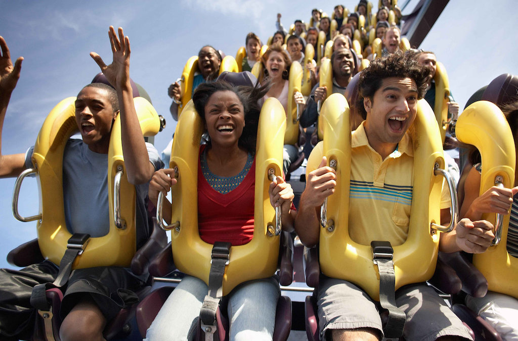 People on Roller Coaster