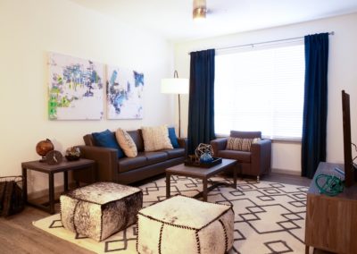 living room at liv+ arlington apartments