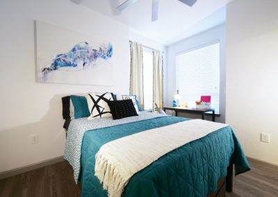 bedroom of an apartment at liv+ arlington