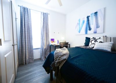 fully furnished bedroom of an apartment at liv+ arlington