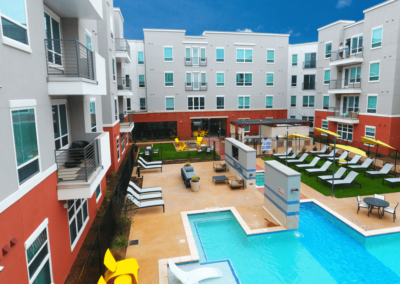 pool area at liv+ arlington apartments