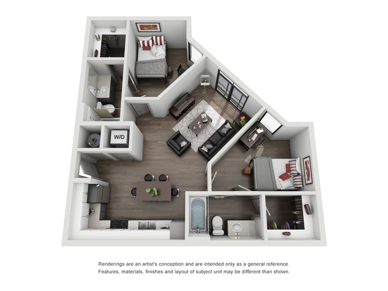 2BR/2BA – The Longhorn floor plan
